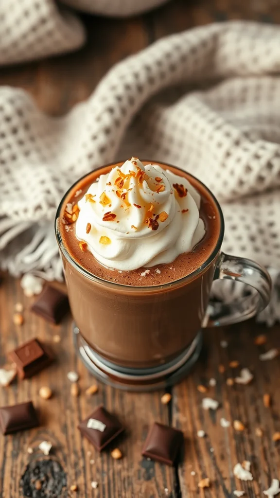 Decadent Toasted Coconut Hot chocolate