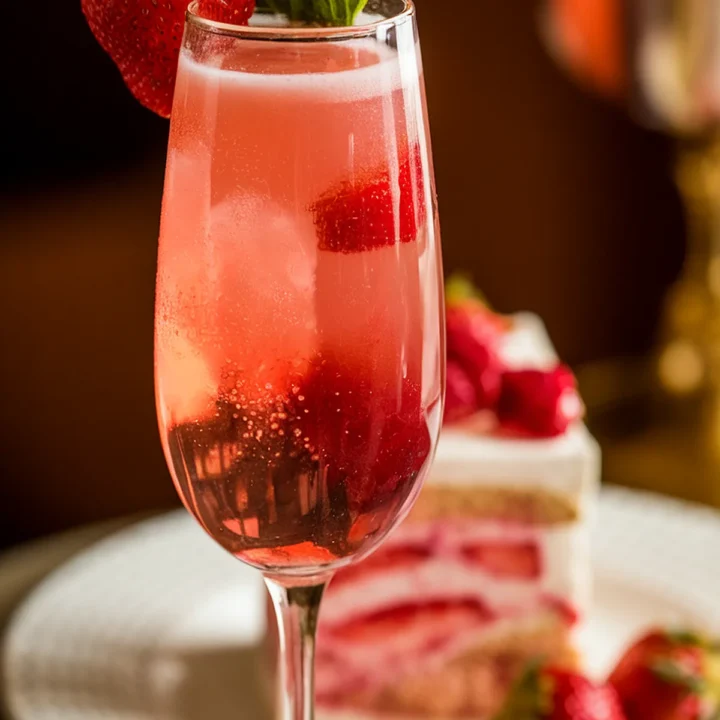 Strawberry champagne delight cocktail