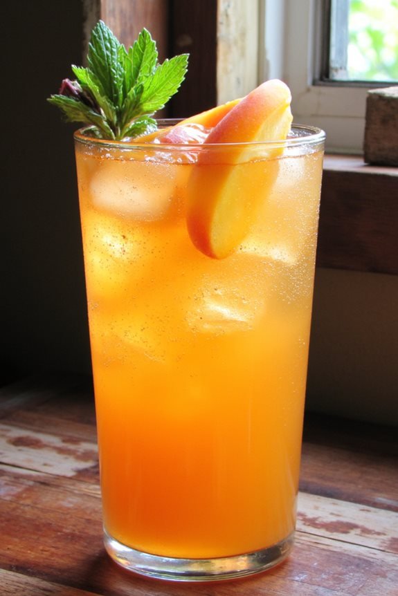 ginger peach soda mocktail