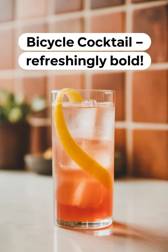 Refreshing Bicycle Cocktail with citrus garnish, perfect for a bold summer drink.
