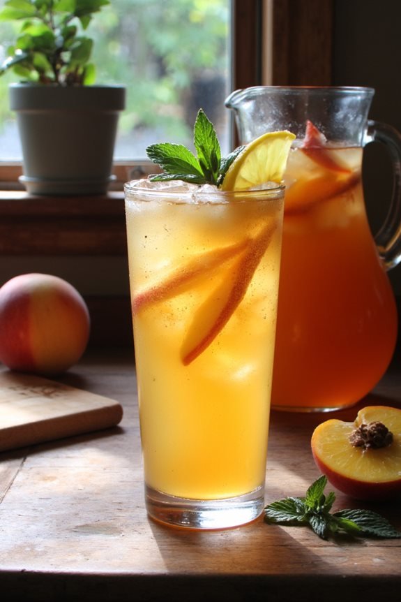 refreshing peach iced tea