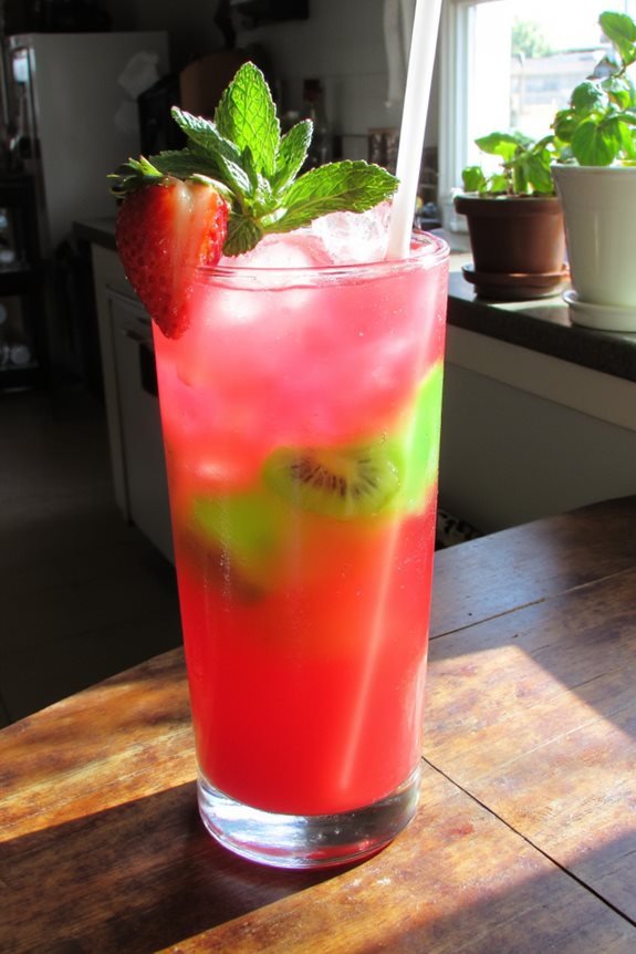 strawberry kiwi refreshing mocktail