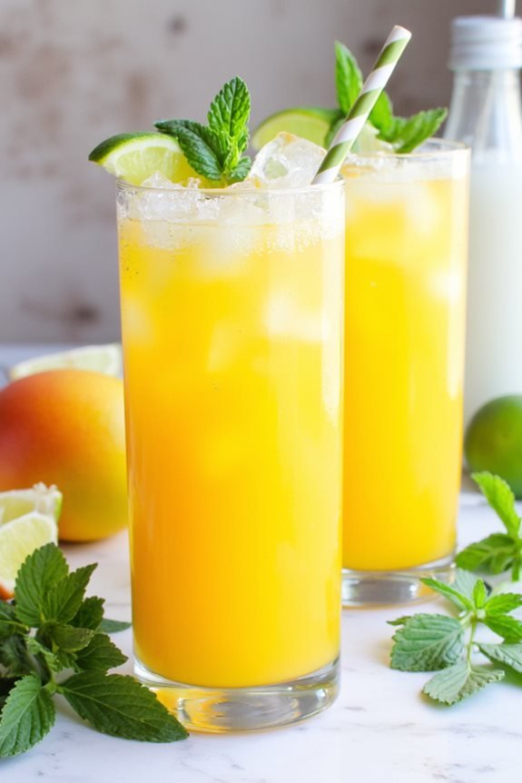 tropical mango mint mocktail