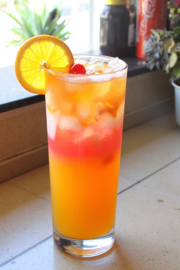 layered summer sunrise mocktail