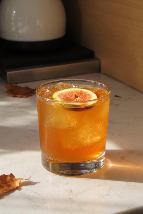 sophisticated fig bourbon cocktail