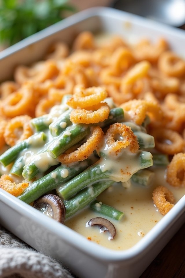 creamy alfredo green bean casserole