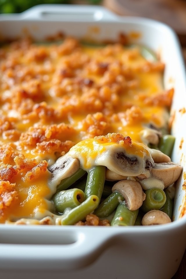 mushroom swiss green bean casserole