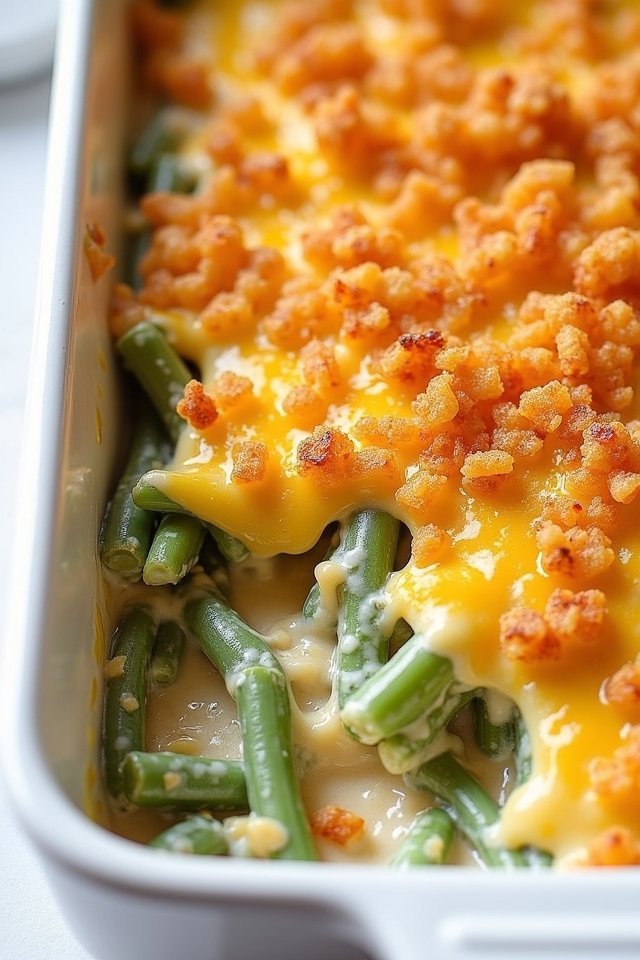 spicy cheesy green bean casserole
