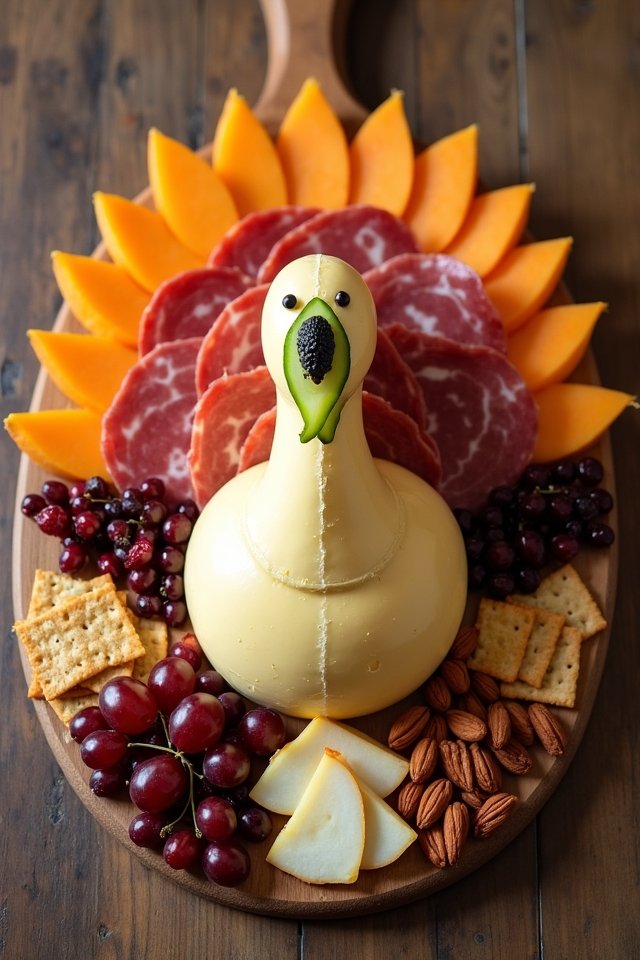 turkey shaped cheese and meats