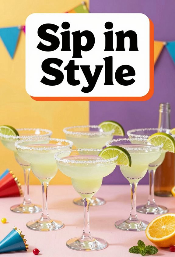 stylish margarita glasses selection