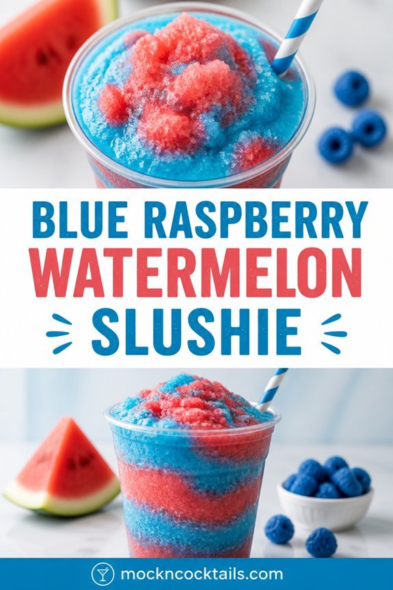 blue raspberry watermelon slushie