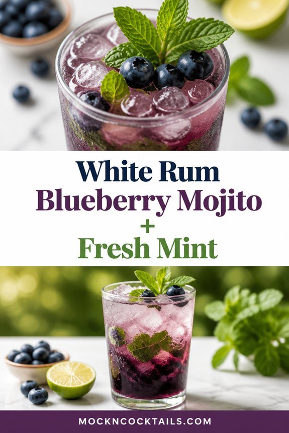 blueberry mint rum cocktail