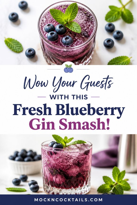 blueberry mint sparkling cocktail