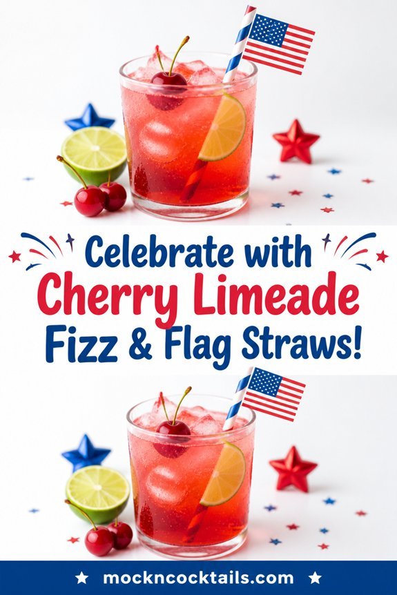 cherry limeade with colorful straws
