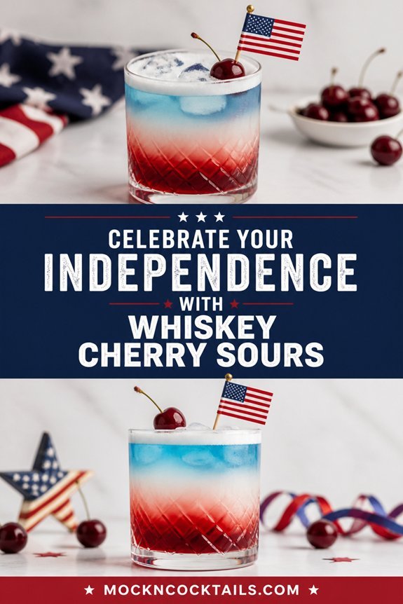 cherry patriotic whiskey cocktail