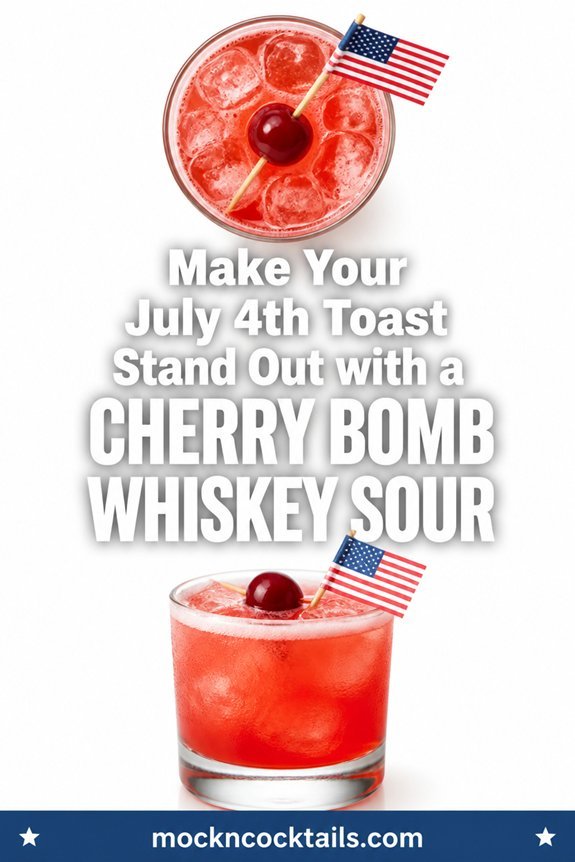 cherry whiskey sour garnished festive