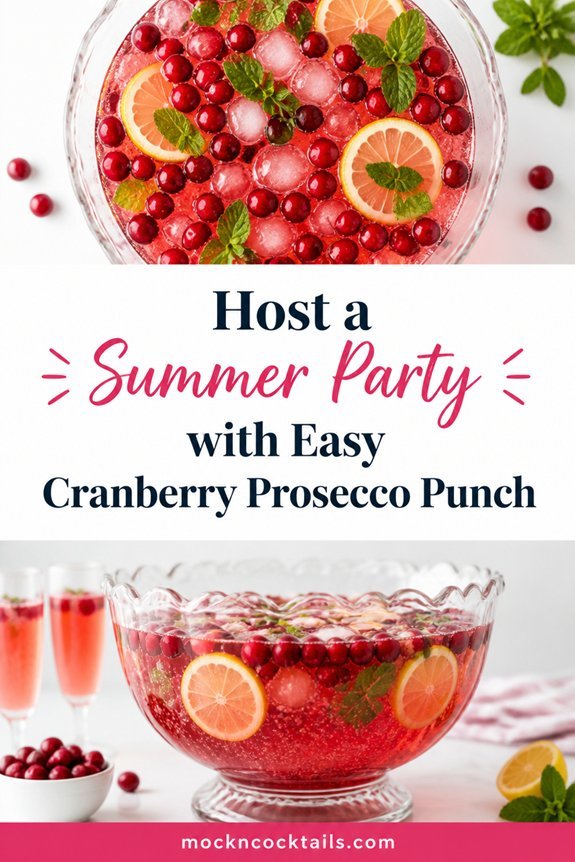 festive bubbly cranberry punch