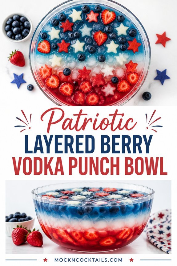 layered berry vodka punch