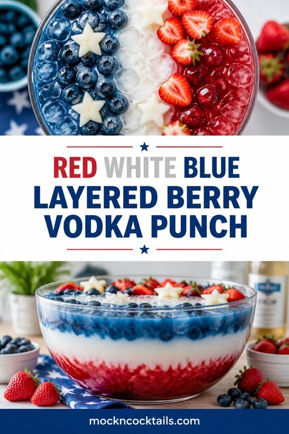 layered berry vodka punch