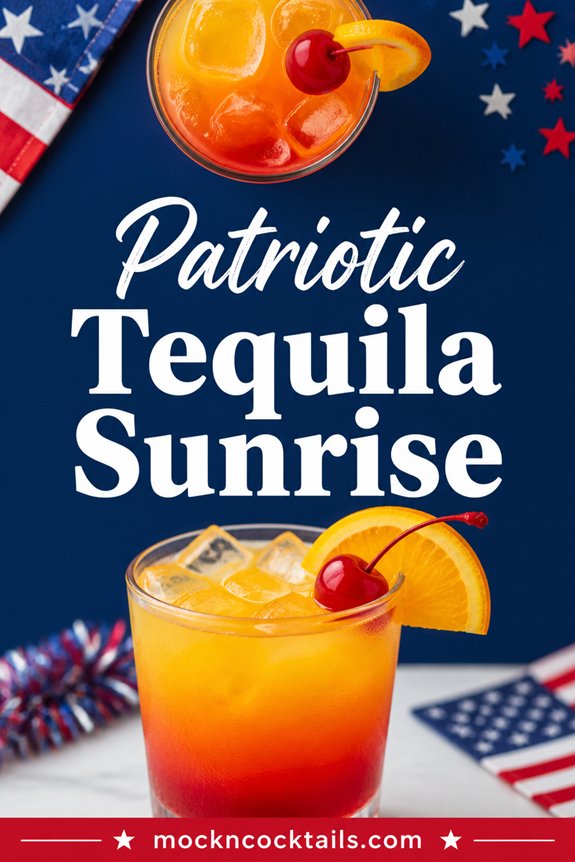 layered colorful sunrise cocktail