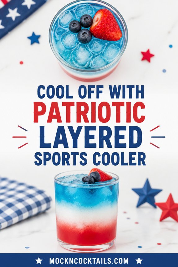 layered red blue white