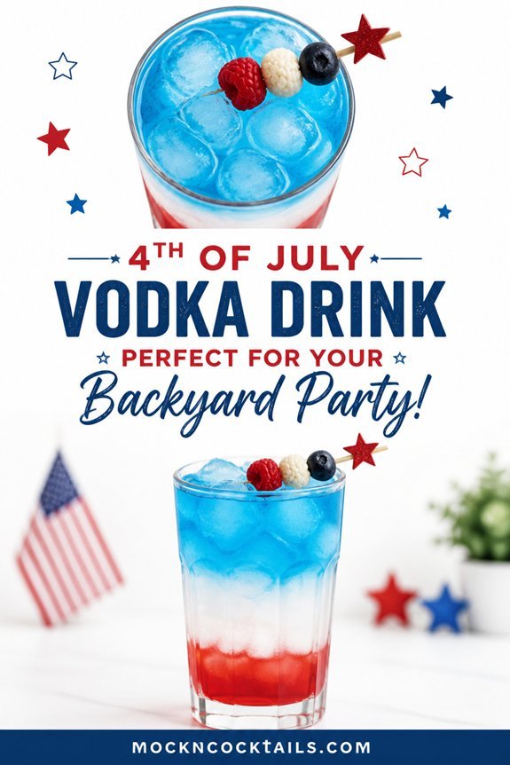layered red white blue cocktail