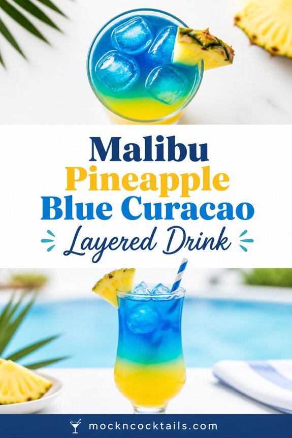 layered tropical cocktail presentation