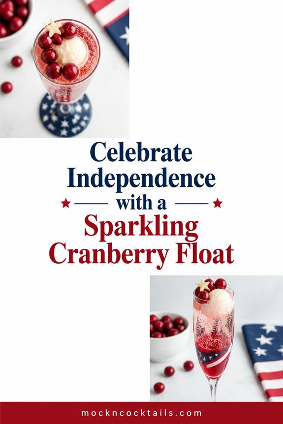 patriotic cranberry prosecco float