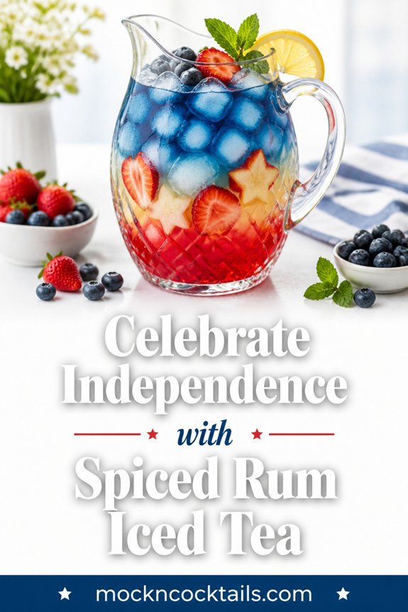 patriotic spiced rum iced tea