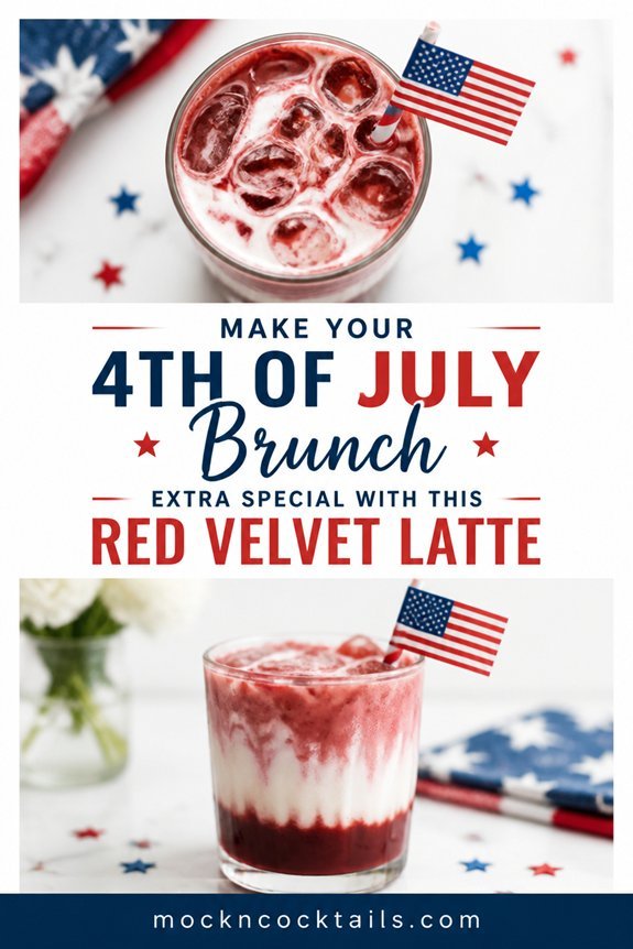 red velvet latte with patriotic flag