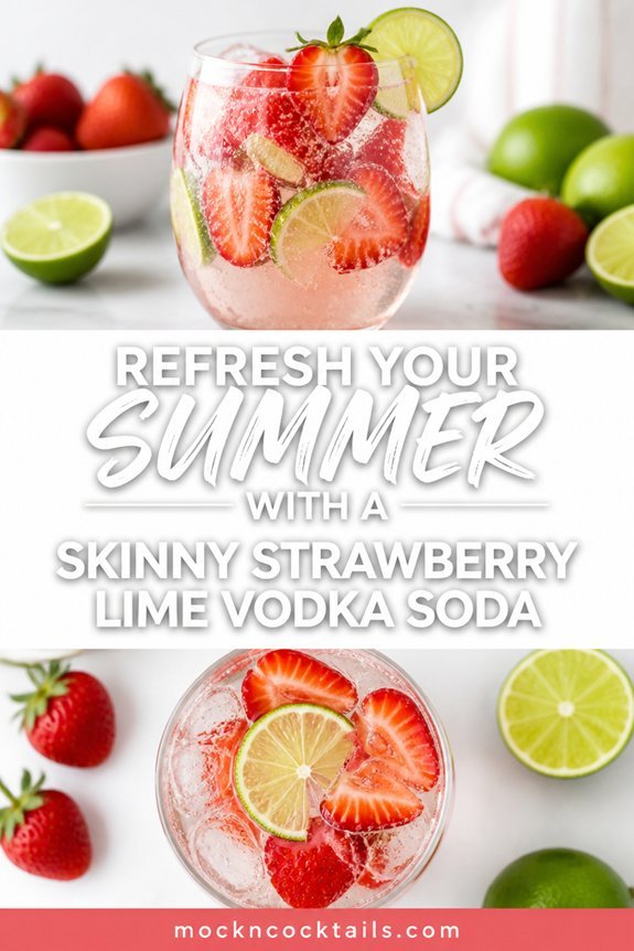 strawberry lime sparkling cocktail