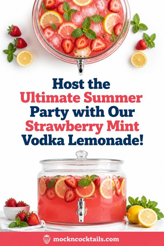 strawberry mint vodka lemonade