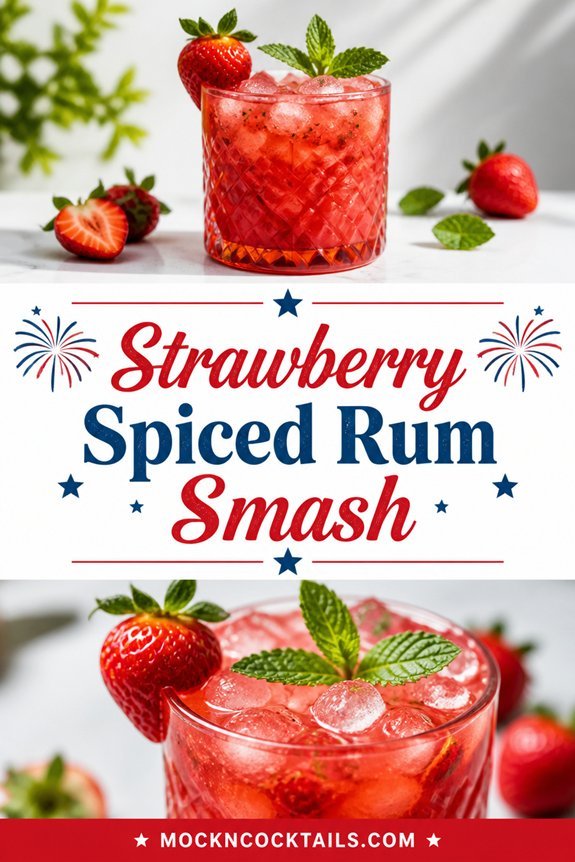 strawberry spiced rum cocktail