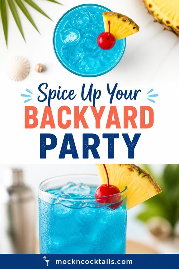 tropical blue coconut cocktail