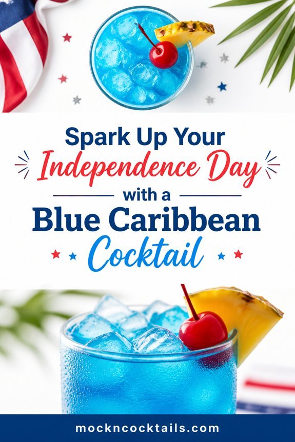 tropical blue layered cocktail