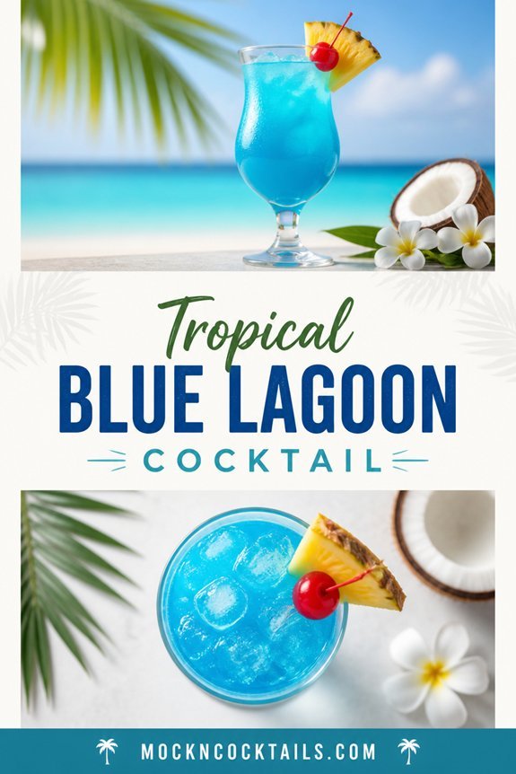 tropical coconut blue cocktail