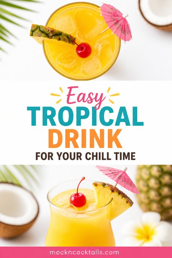 tropical coconut pineapple cocktail