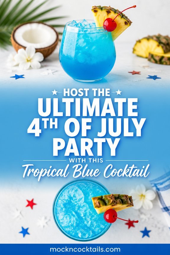 tropical layered blue cocktail